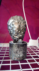 Adornos plantas artificiales chapa cactus chico redondo