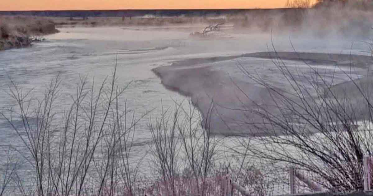 La imagen del río Colorado "solidificado".