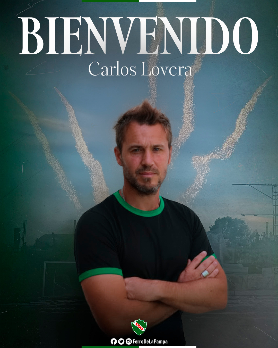 La bienvenida de Ferro a su nuevo técnico de primera división.