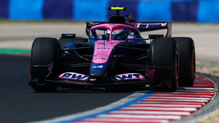 El Alpine de Colapinto en el circuito de Hungaroring.