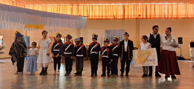 La conmemoración contó con números alegóricos a cargo de alumnos de la Escuela Nº 196.