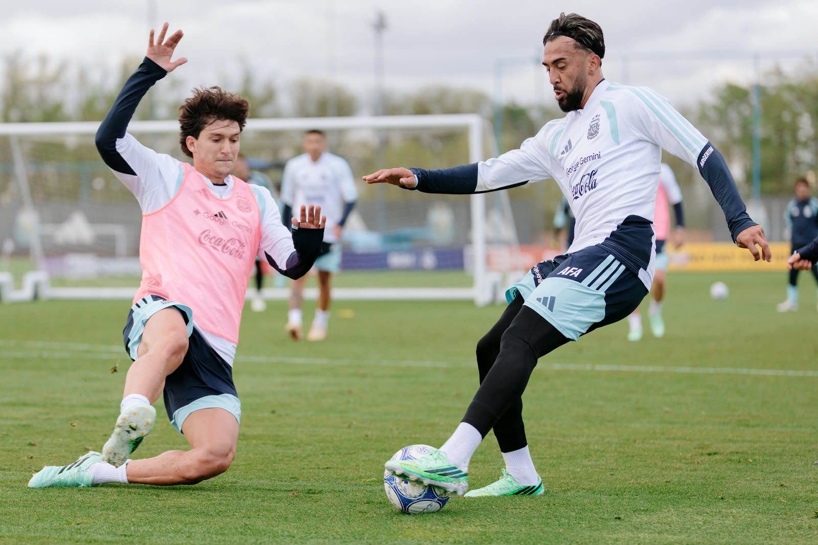 Nico González, durante uno de los entrenamientos de ayer.