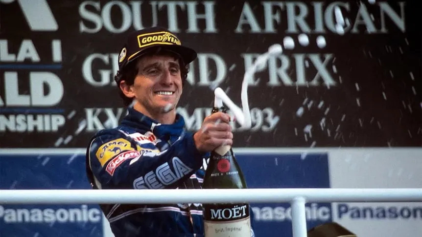 Alain Prost en Kyalami, el último antecedente de la F1 en África.