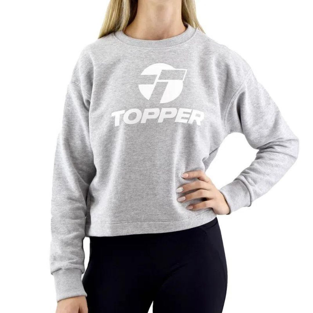 Buzo Topper mujer Crew Gris 165416 Depor