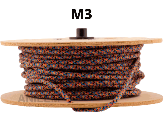 Cable Textil Multicolor M3 Por Metro