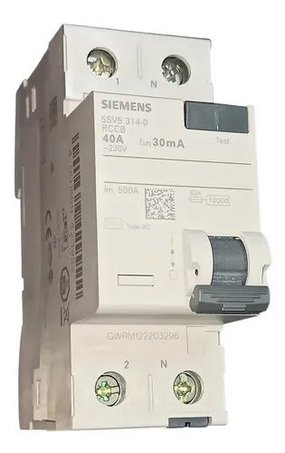 Disyuntor Diferencial Siemens 2x40a 30ma 5sv5314-0