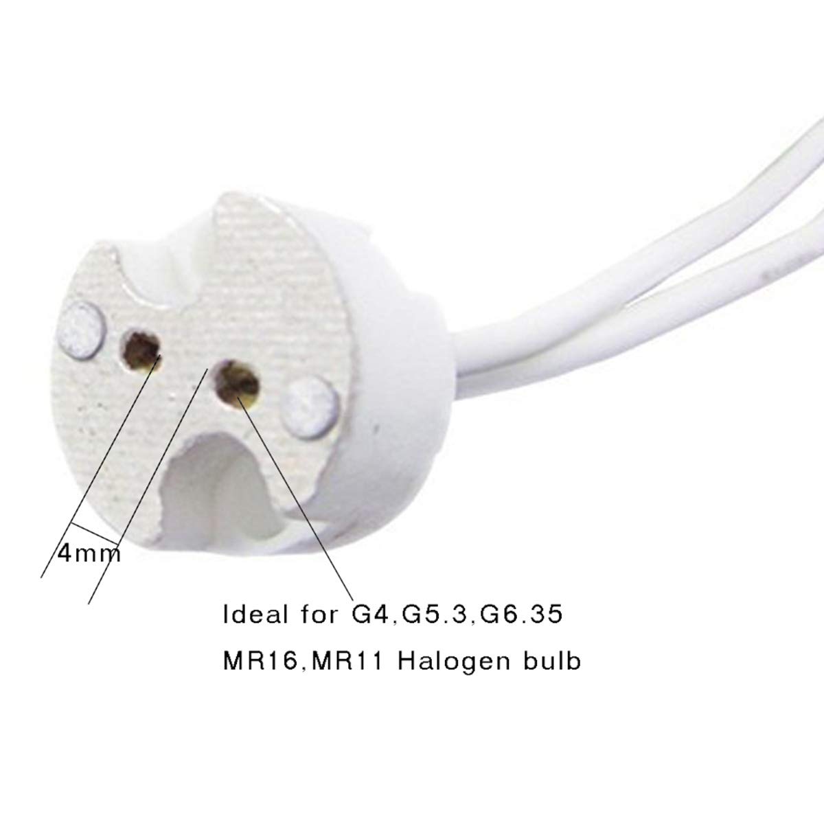 Zocalo G4 Mr16 12v Dicroica / Bipin Cable 15cm