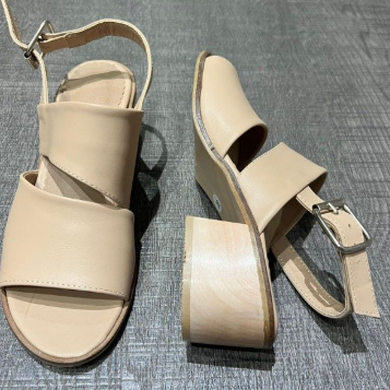 Sandalias taco madera hot sale