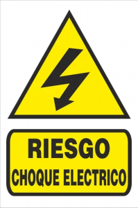Cartel Riesgo Choque Electrico Acrilico 22x28 cm