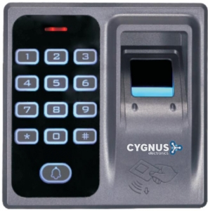 Imagen (acs-301b) cygnus panel de control de accesos de bajo costo - huella digital - tarjeta/tag em (125khz) - clave (color negro)