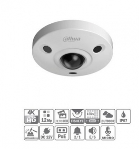 Imagen (ipcebw81230) dahua camara ip ojo de pez 12mpx 4k